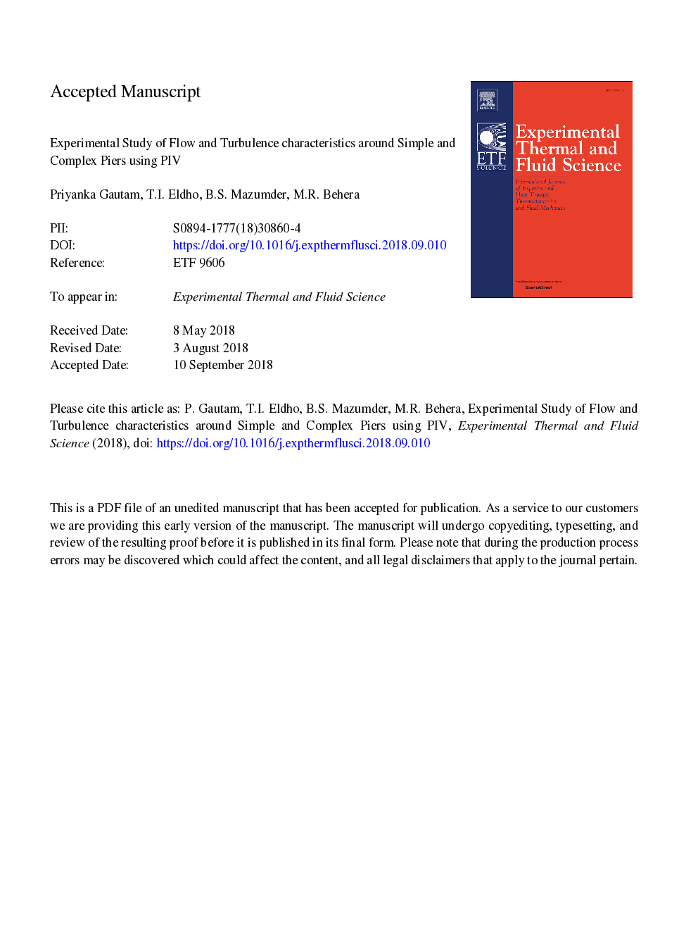 Experimental study of flow and turbulence characteristics around simple and complex piers using PIV