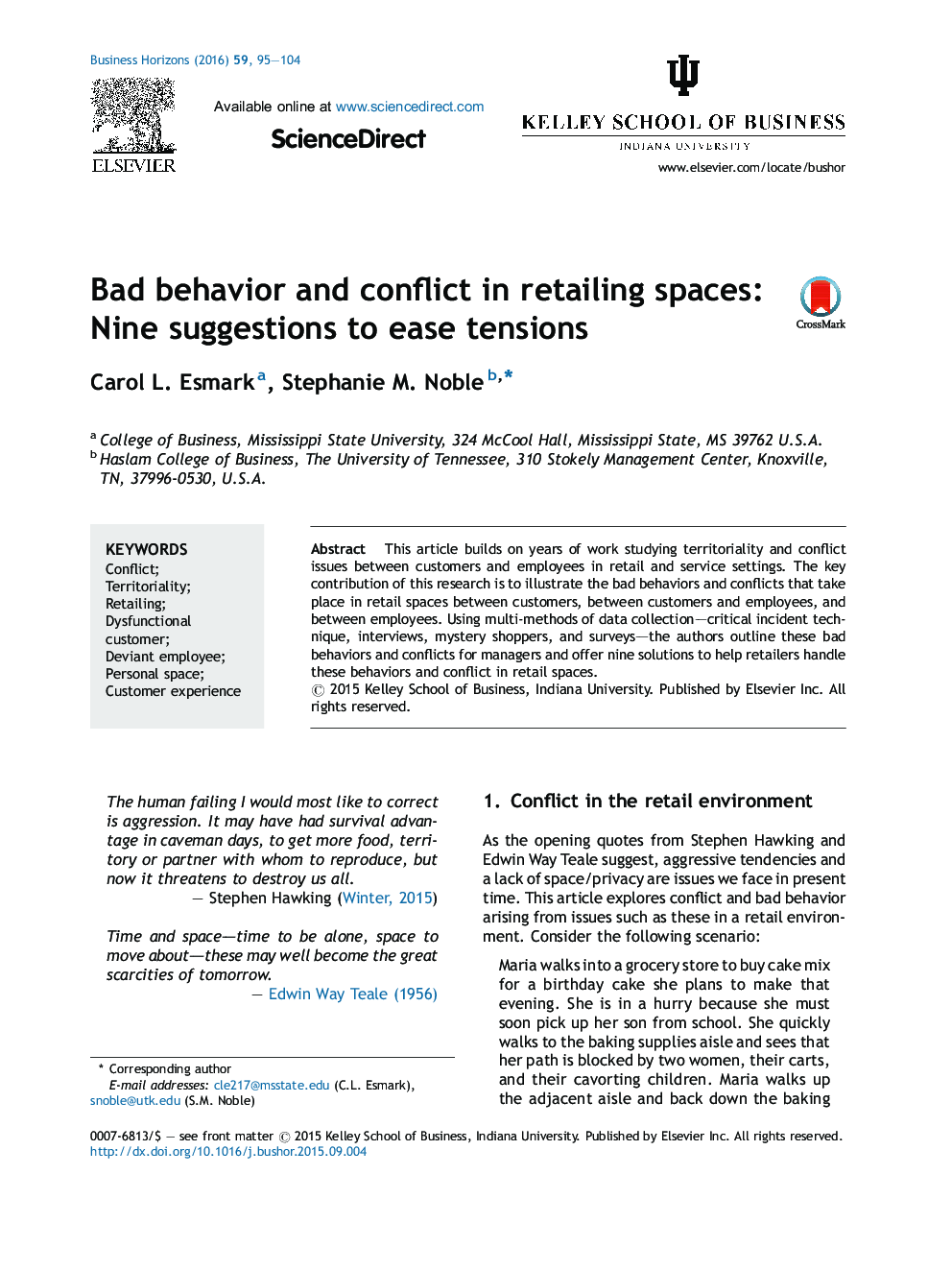 Bad behavior and conflict in retailing spaces: Nine suggestions to ease tensions