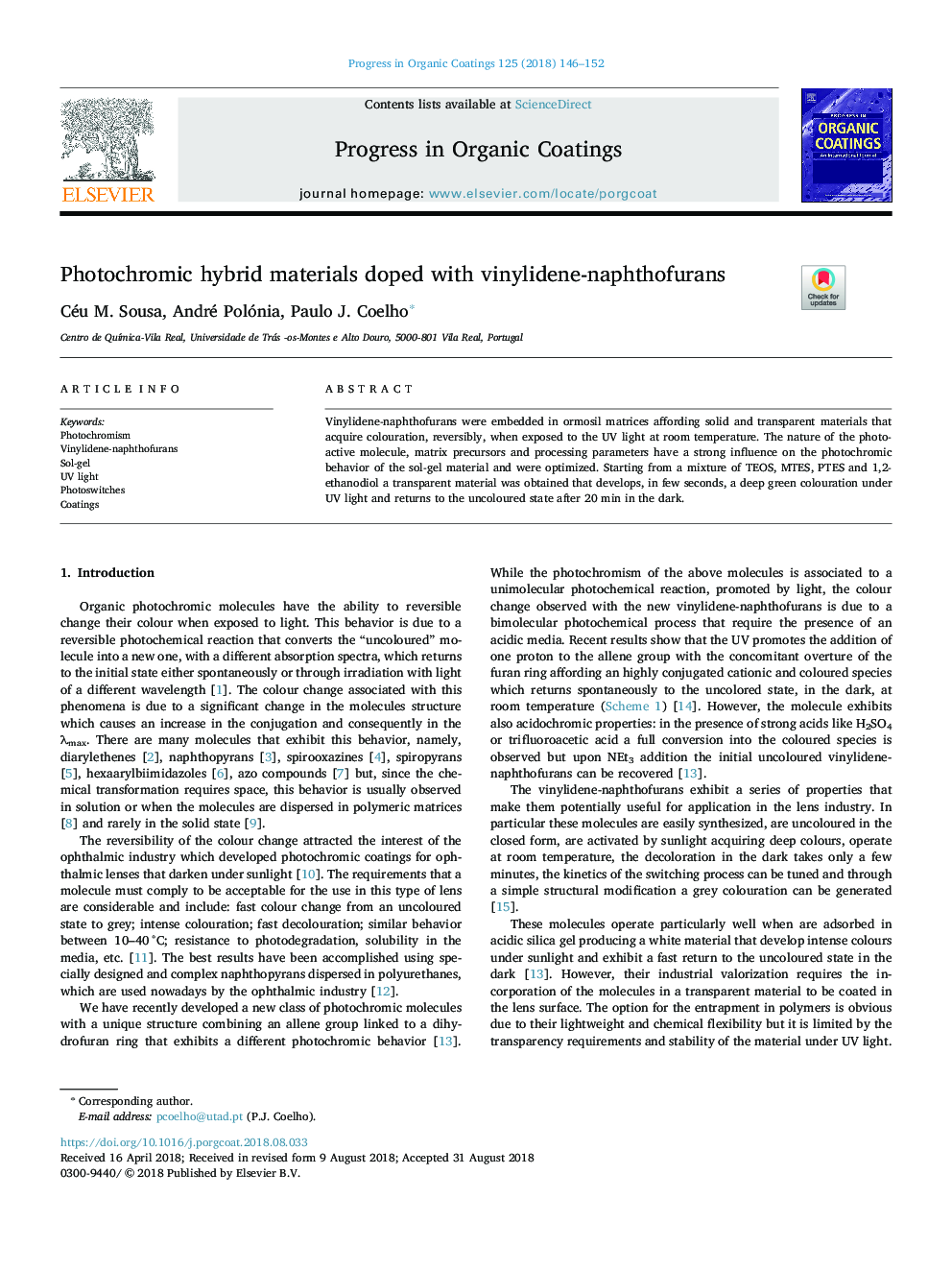 Photochromic hybrid materials doped with vinylidene-naphthofurans