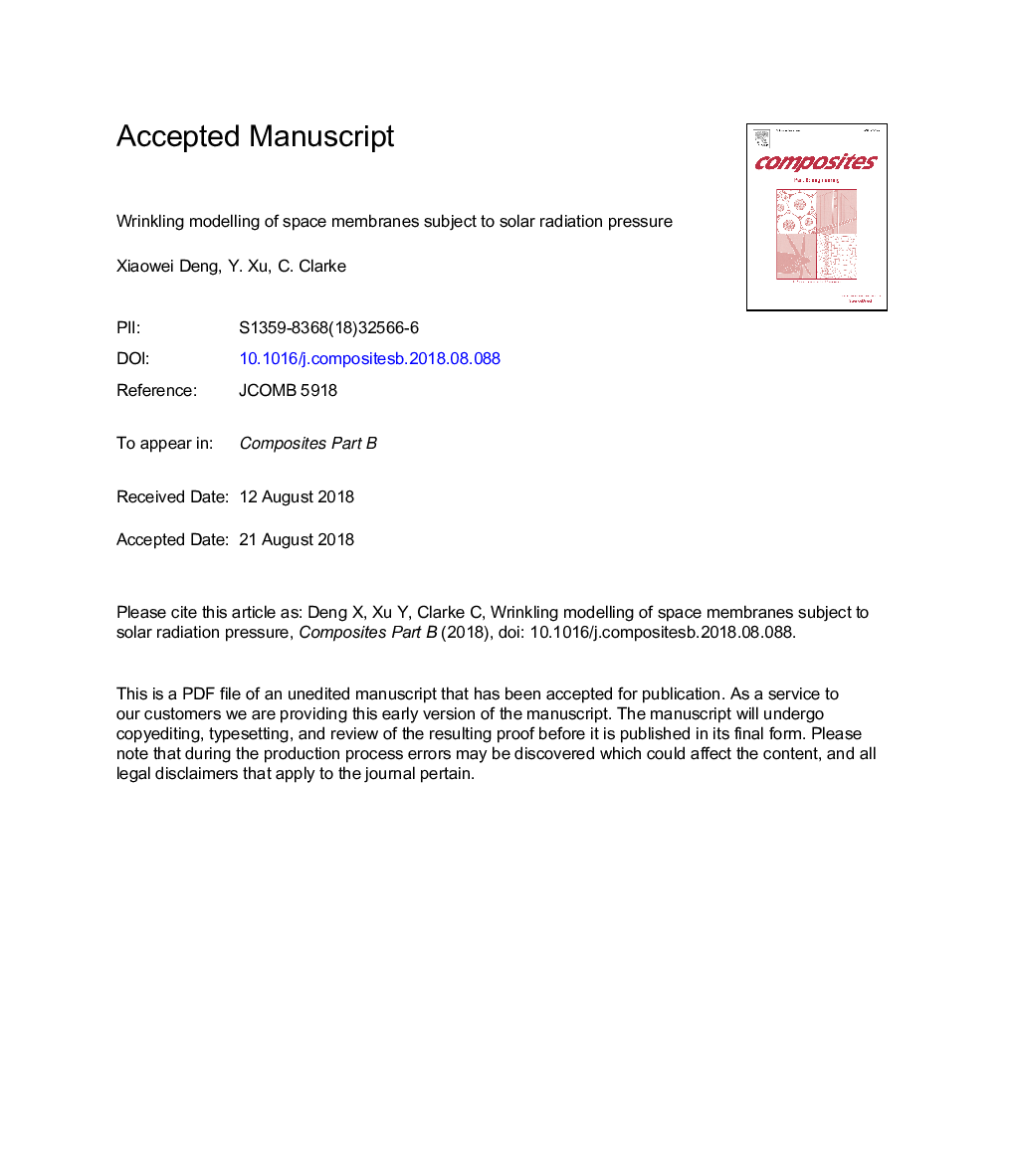 Wrinkling modelling of space membranes subject to solar radiation pressure