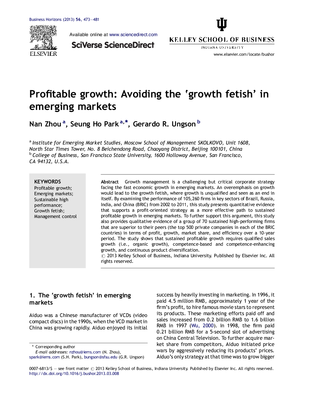 Profitable growth: Avoiding the ‘growth fetish’ in emerging markets