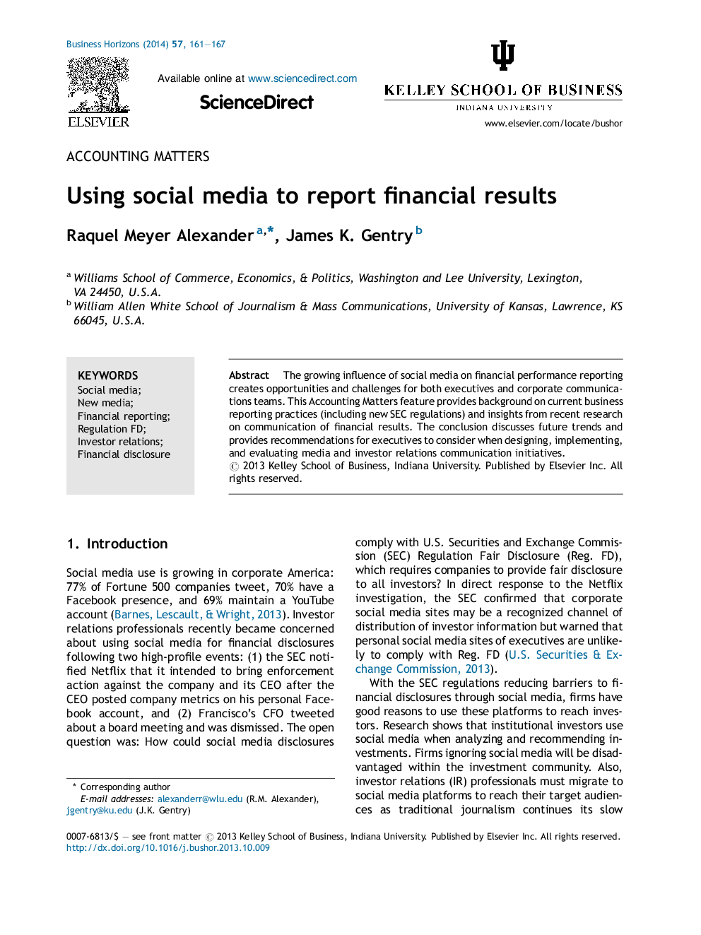 Using social media to report financial results