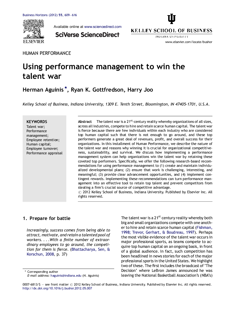 Using performance management to win the talent war