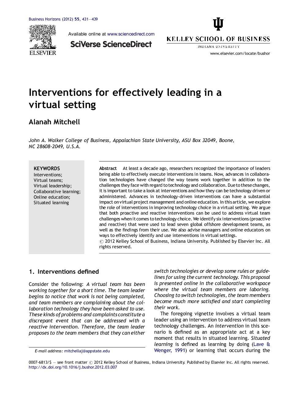 Interventions for effectively leading in a virtual setting