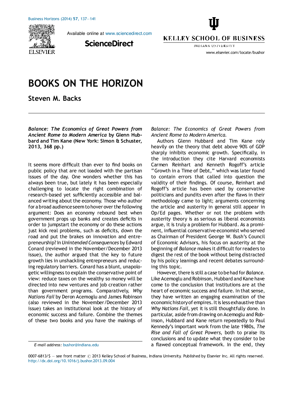 BOOKS ON THE HORIZON