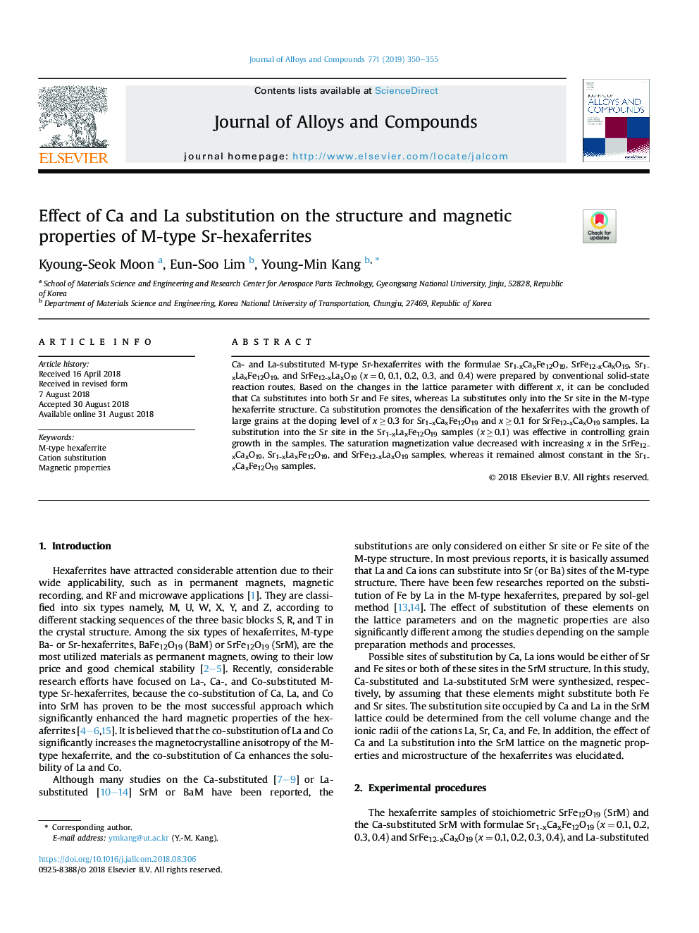 Effect of Ca and La substitution on the structure and magnetic properties of M-type Sr-hexaferrites