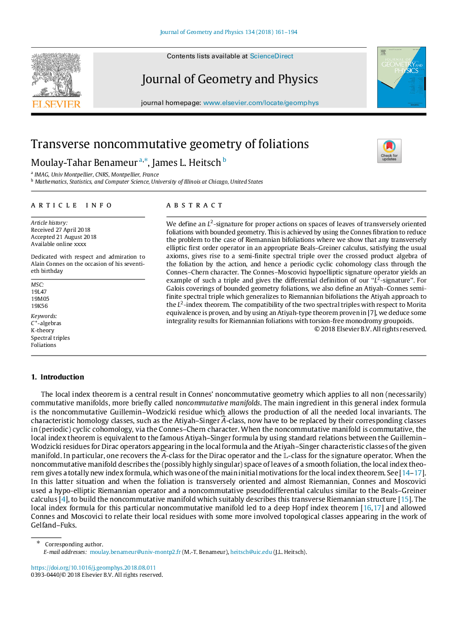 Transverse noncommutative geometry of foliations