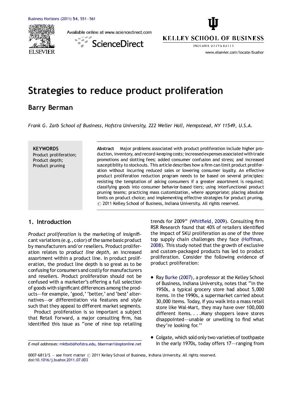 Strategies to reduce product proliferation