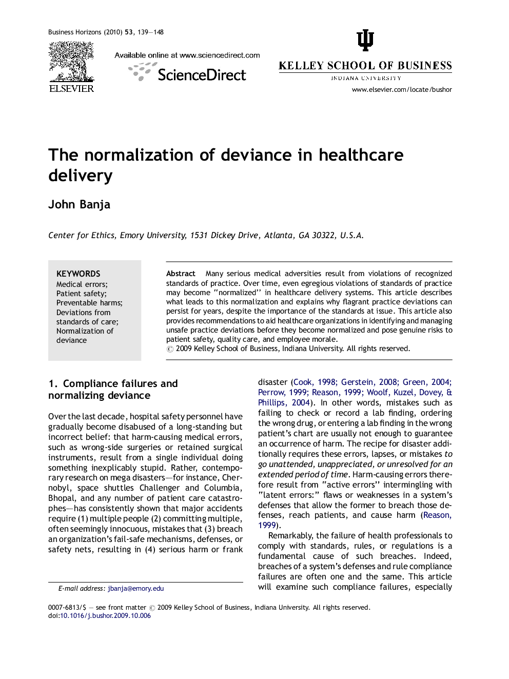 The normalization of deviance in healthcare delivery