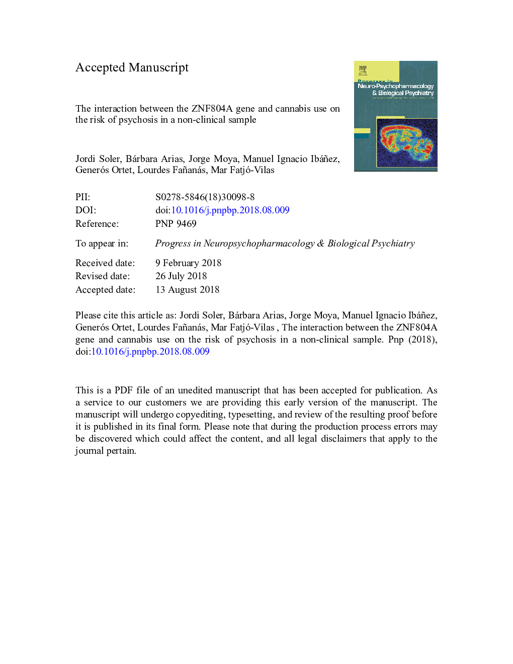 The interaction between the ZNF804A gene and cannabis use on the risk of psychosis in a non-clinical sample