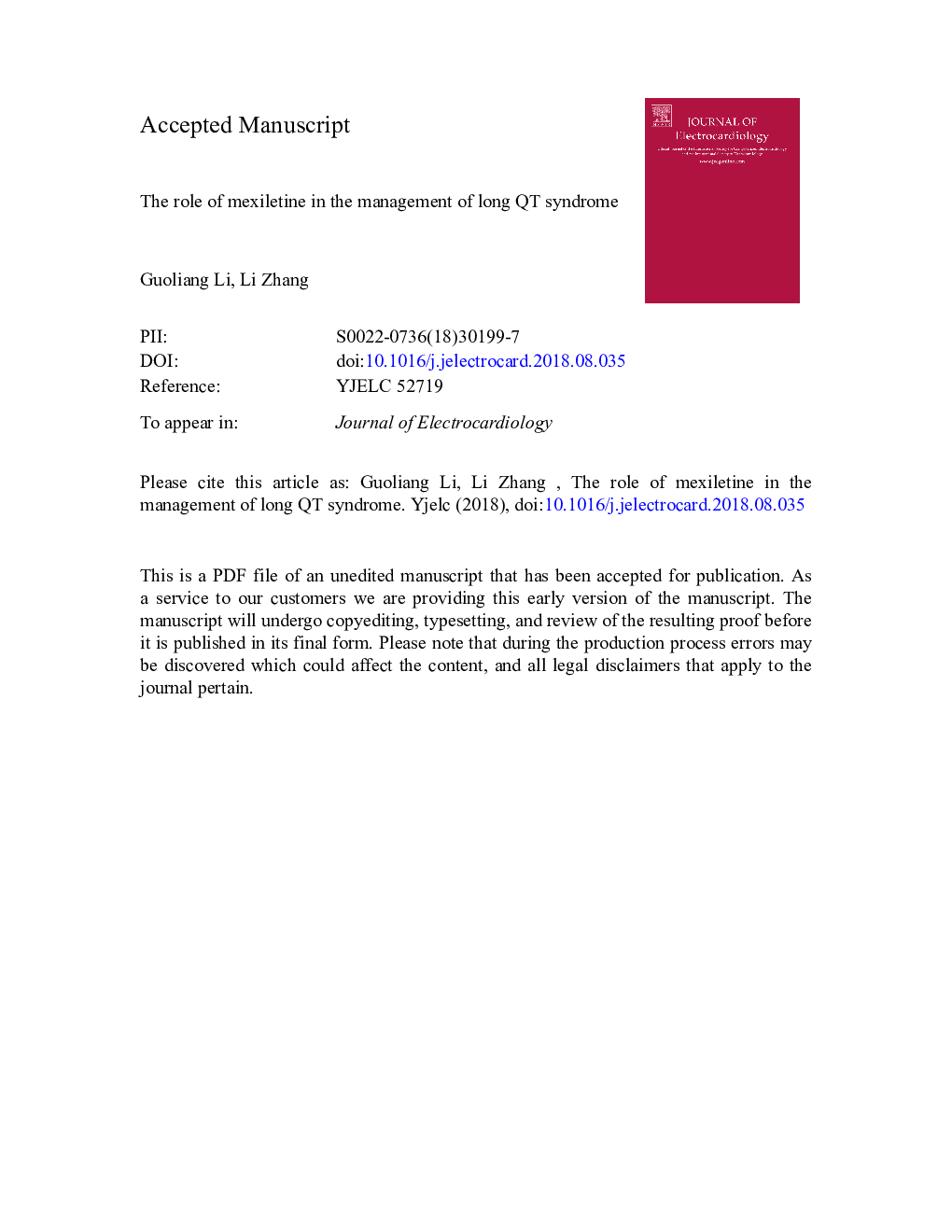 The role of mexiletine in the management of long QT syndrome