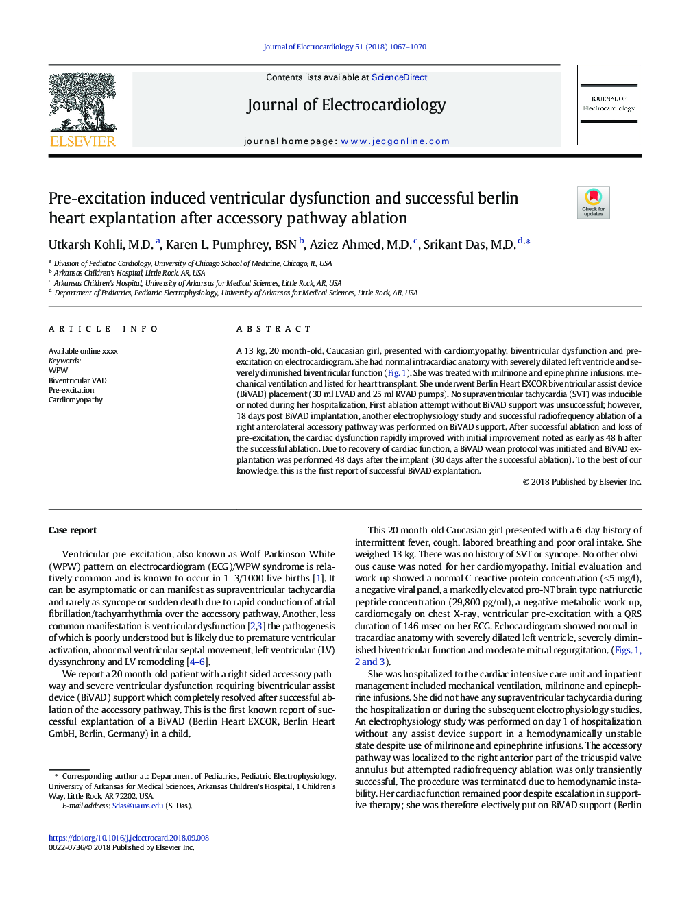 Pre-excitation induced ventricular dysfunction and successful berlin heart explantation after accessory pathway ablation