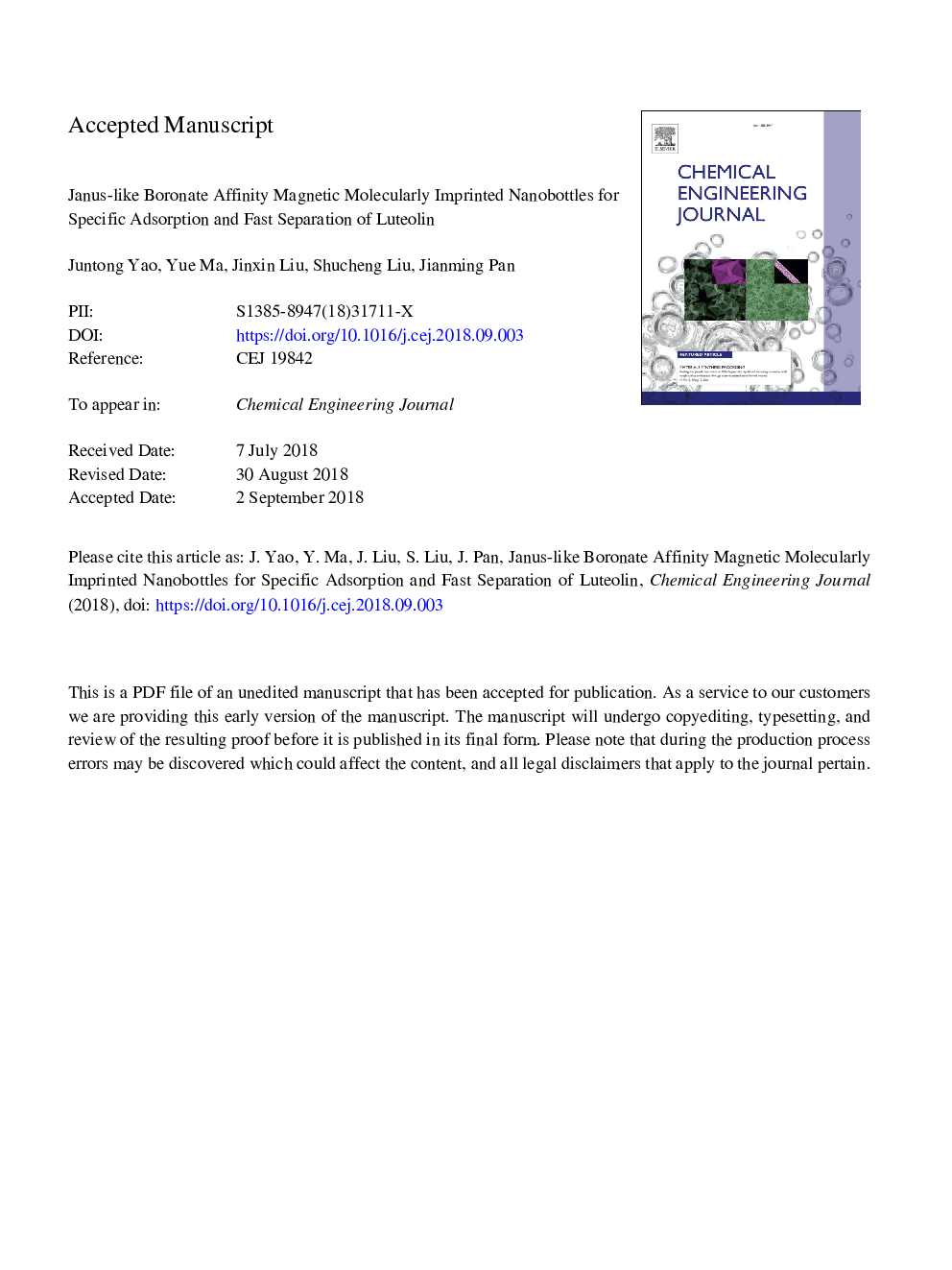 Janus-like boronate affinity magnetic molecularly imprinted nanobottles for specific adsorption and fast separation of luteolin