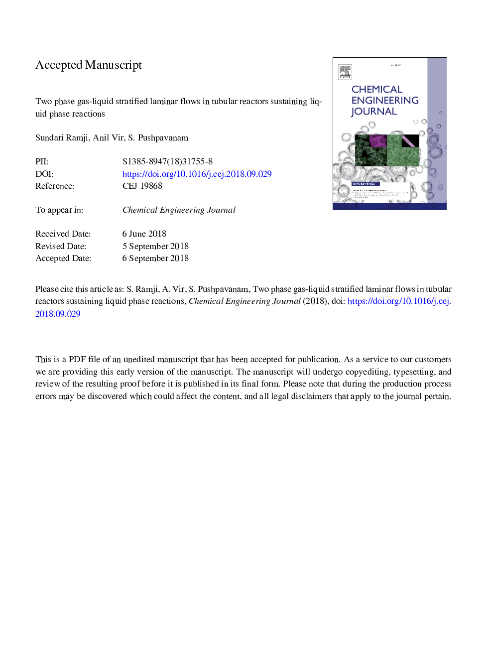 Two phase gas-liquid stratified laminar flows in tubular reactors sustaining liquid phase reactions