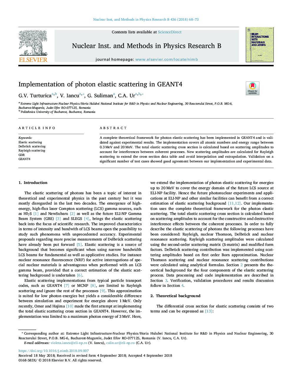 Implementation of photon elastic scattering in GEANT4