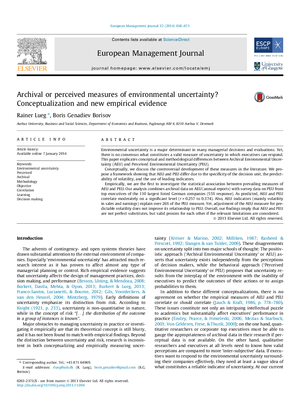 Archival or perceived measures of environmental uncertainty? Conceptualization and new empirical evidence