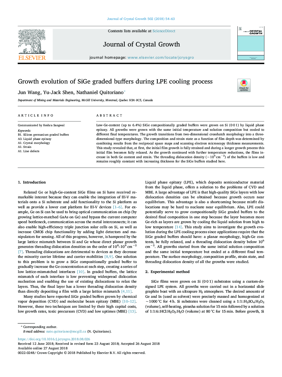 Growth evolution of SiGe graded buffers during LPE cooling process