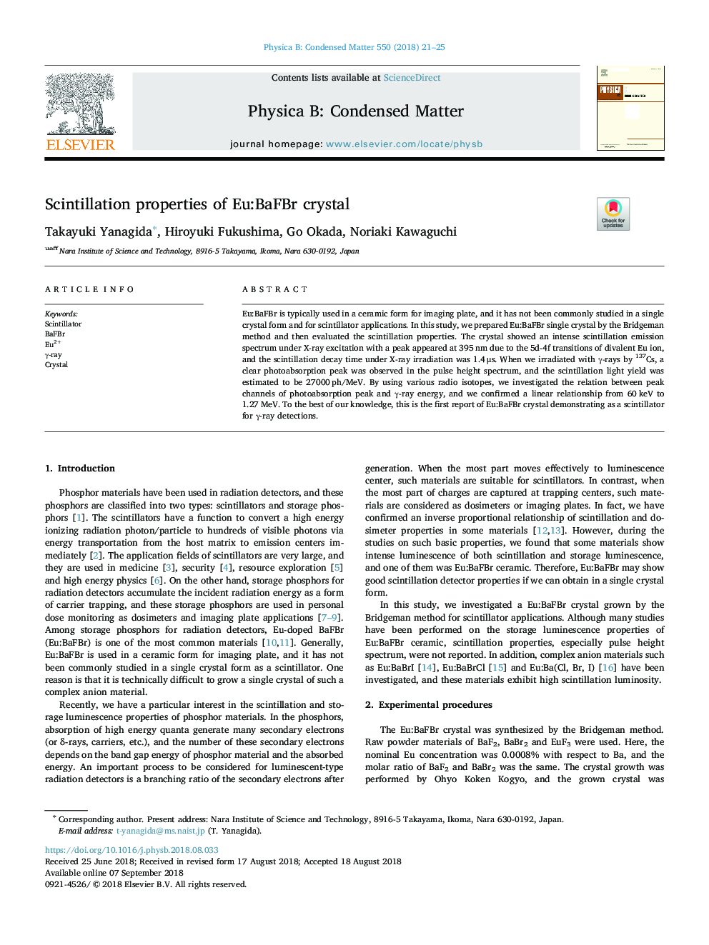 Scintillation properties of Eu:BaFBr crystal