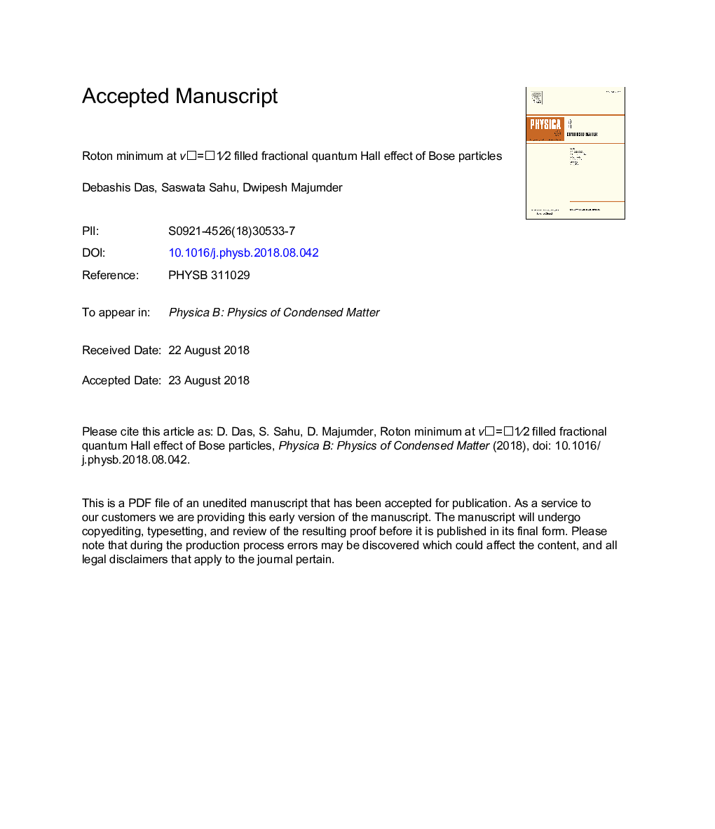Roton minimum at Î½â¯=â¯1â2 filled fractional quantum Hall effect of Bose particles