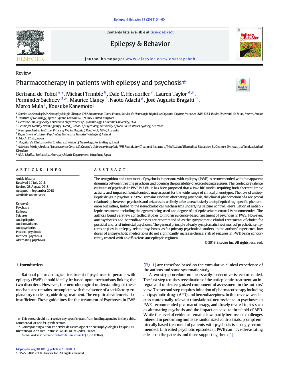 Pharmacotherapy in patients with epilepsy and psychosis