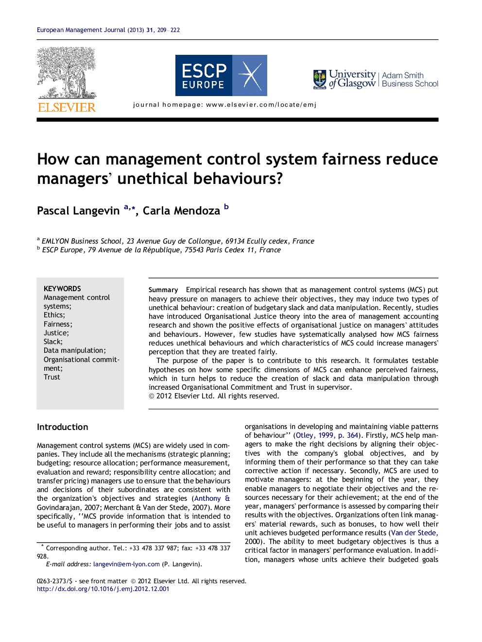 How can management control system fairness reduce managers’ unethical behaviours?