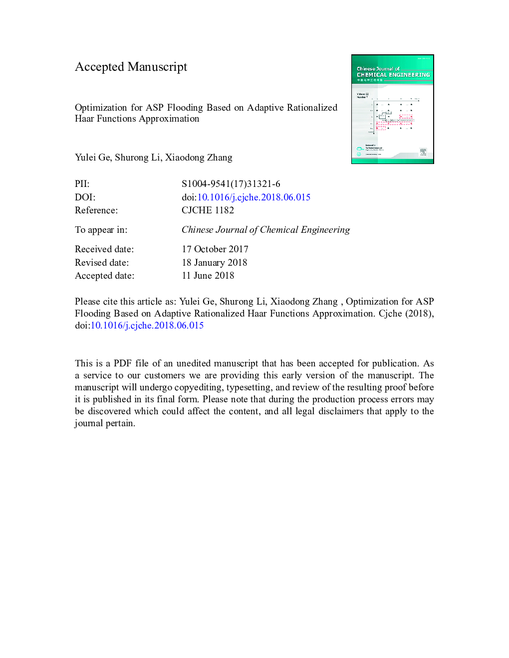 Optimization for ASP flooding based on adaptive rationalized Haar function approximation