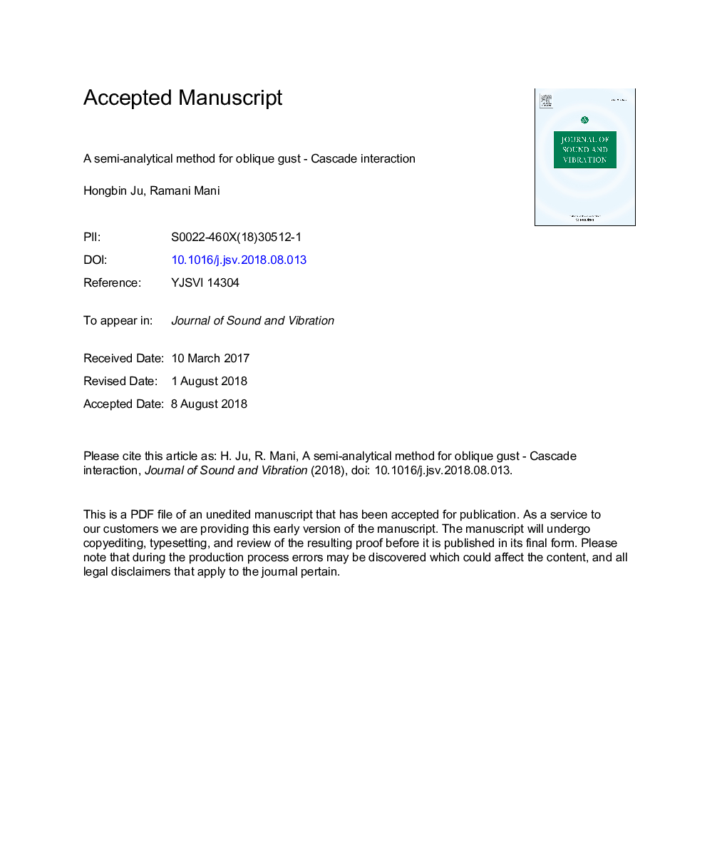 A semi-analytical method for oblique gust - cascade interaction