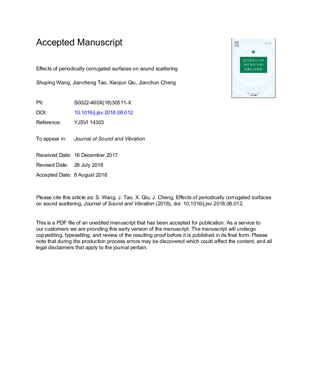 Effects of periodically corrugated surfaces on sound scattering