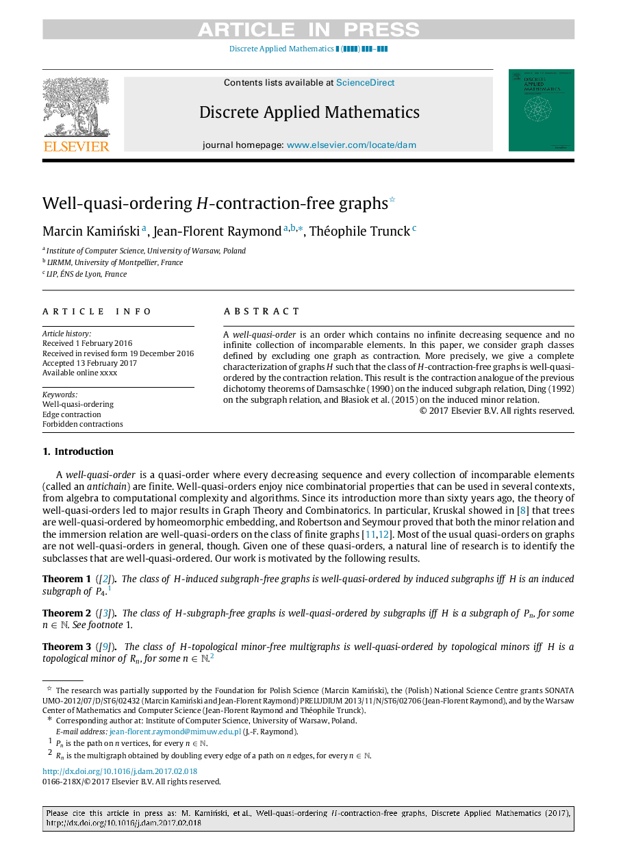 Well-quasi-ordering H-contraction-free graphs