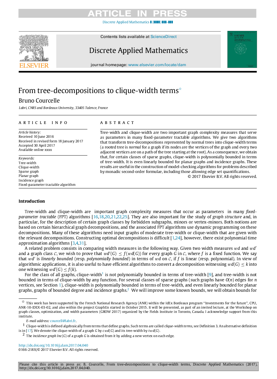 From tree-decompositions to clique-width terms