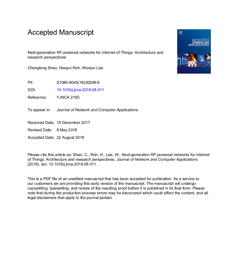 Next-generation RF-powered networks for Internet of Things: Architecture and research perspectives