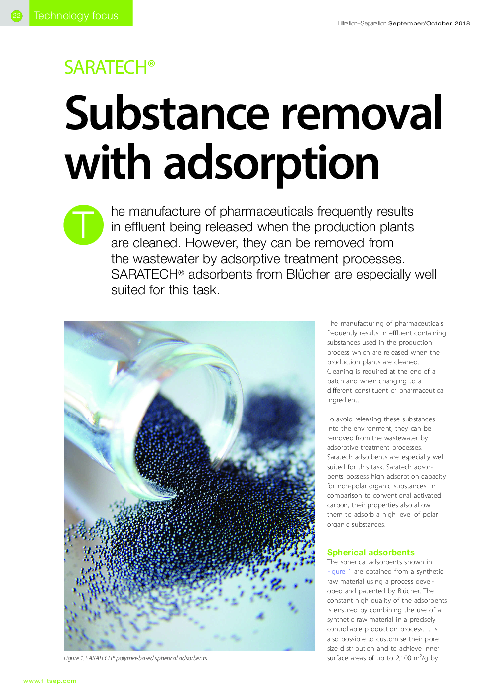 Substance removal with adsorption