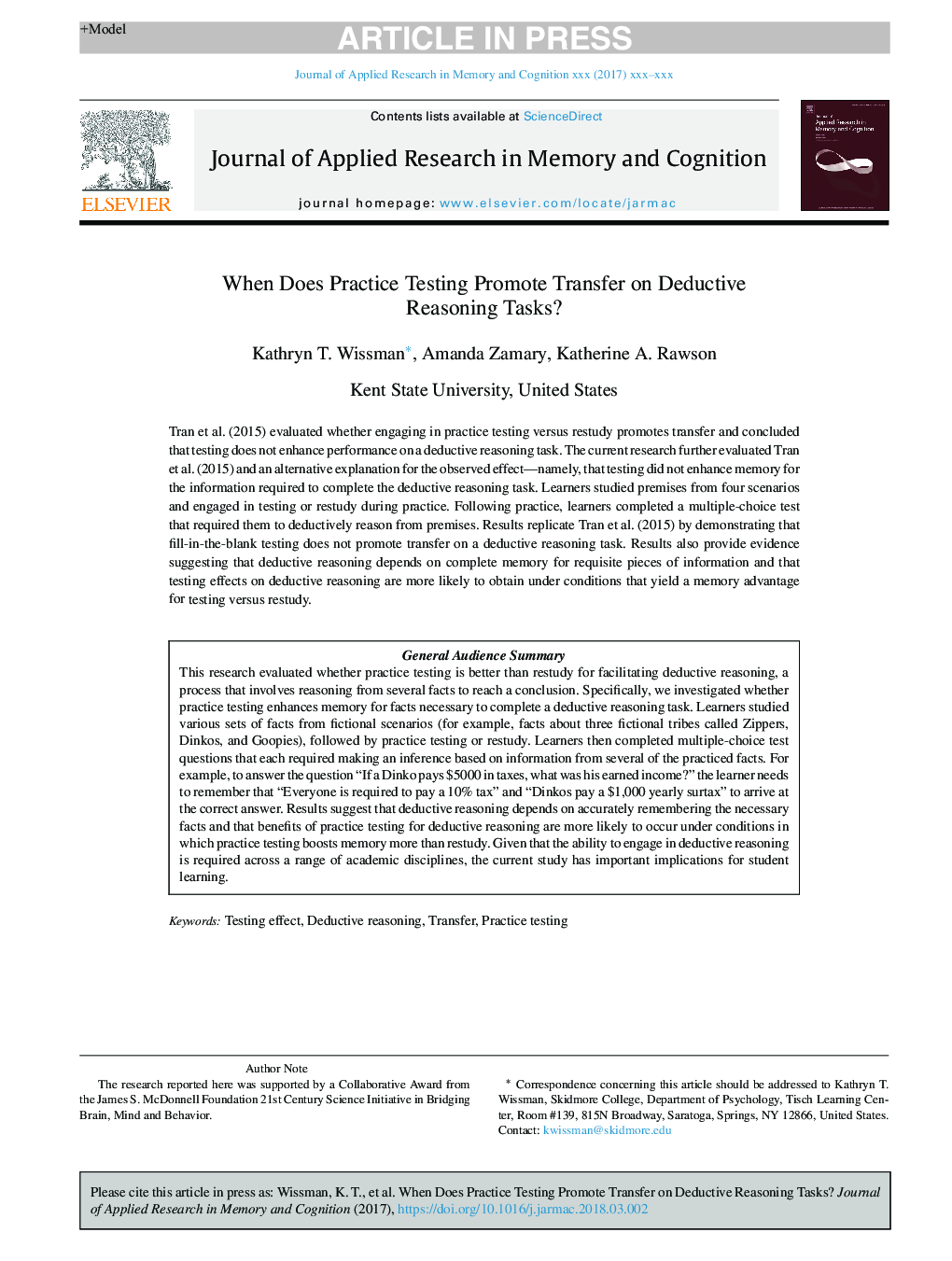 When Does Practice Testing Promote Transfer on Deductive Reasoning Tasks?