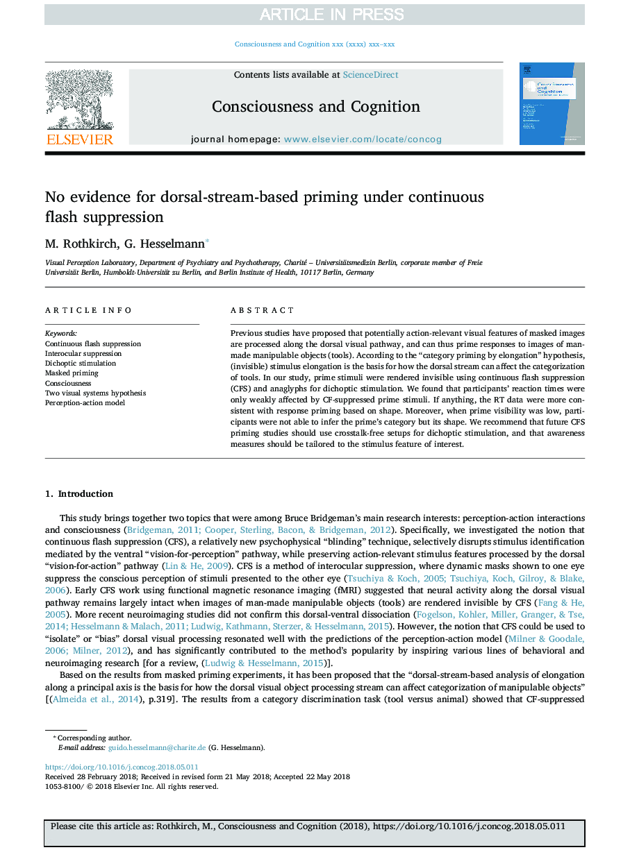 No evidence for dorsal-stream-based priming under continuous flash suppression