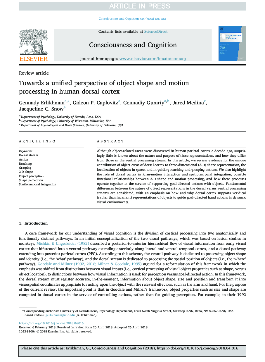 Towards a unified perspective of object shape and motion processing in human dorsal cortex