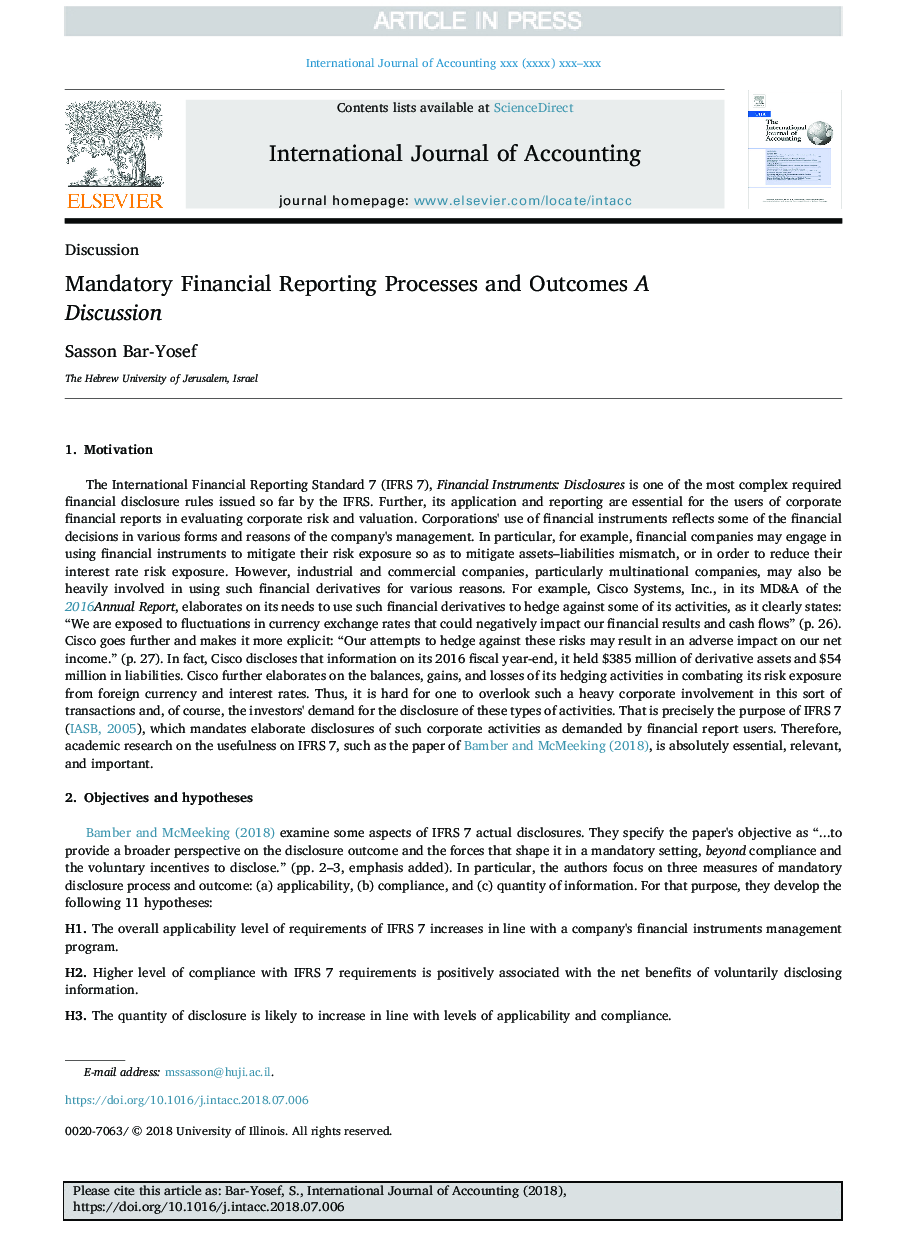 Mandatory Financial Reporting Processes and Outcomes A Discussion