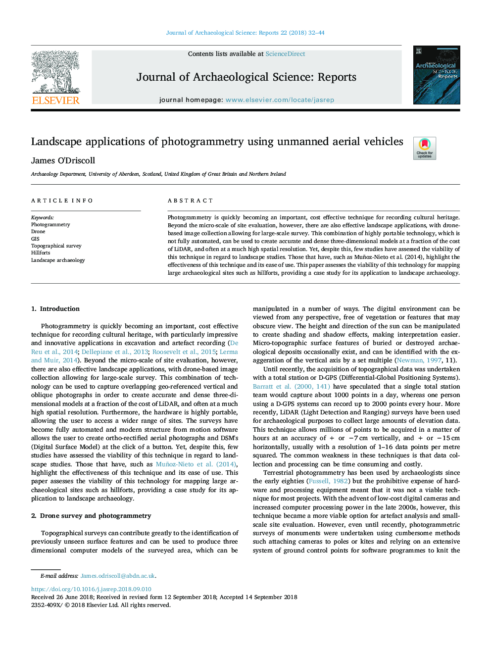 Landscape applications of photogrammetry using unmanned aerial vehicles