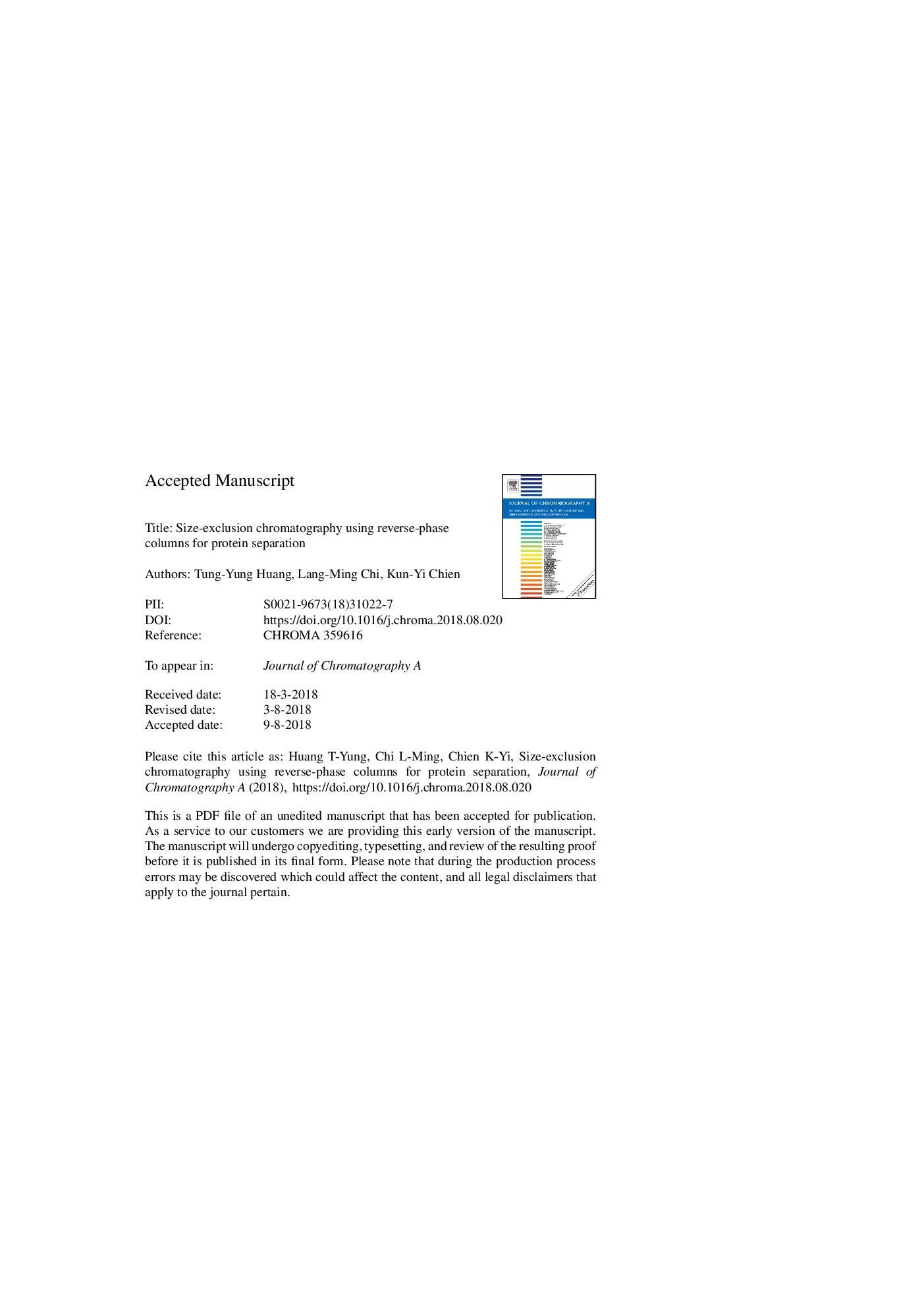 Size-exclusion chromatography using reverse-phase columns for protein separation