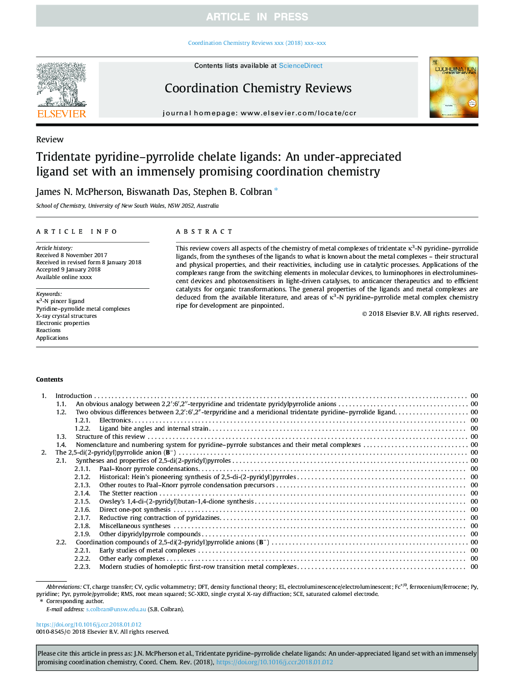 Tridentate pyridine-pyrrolide chelate ligands: An under-appreciated ligand set with an immensely promising coordination chemistry