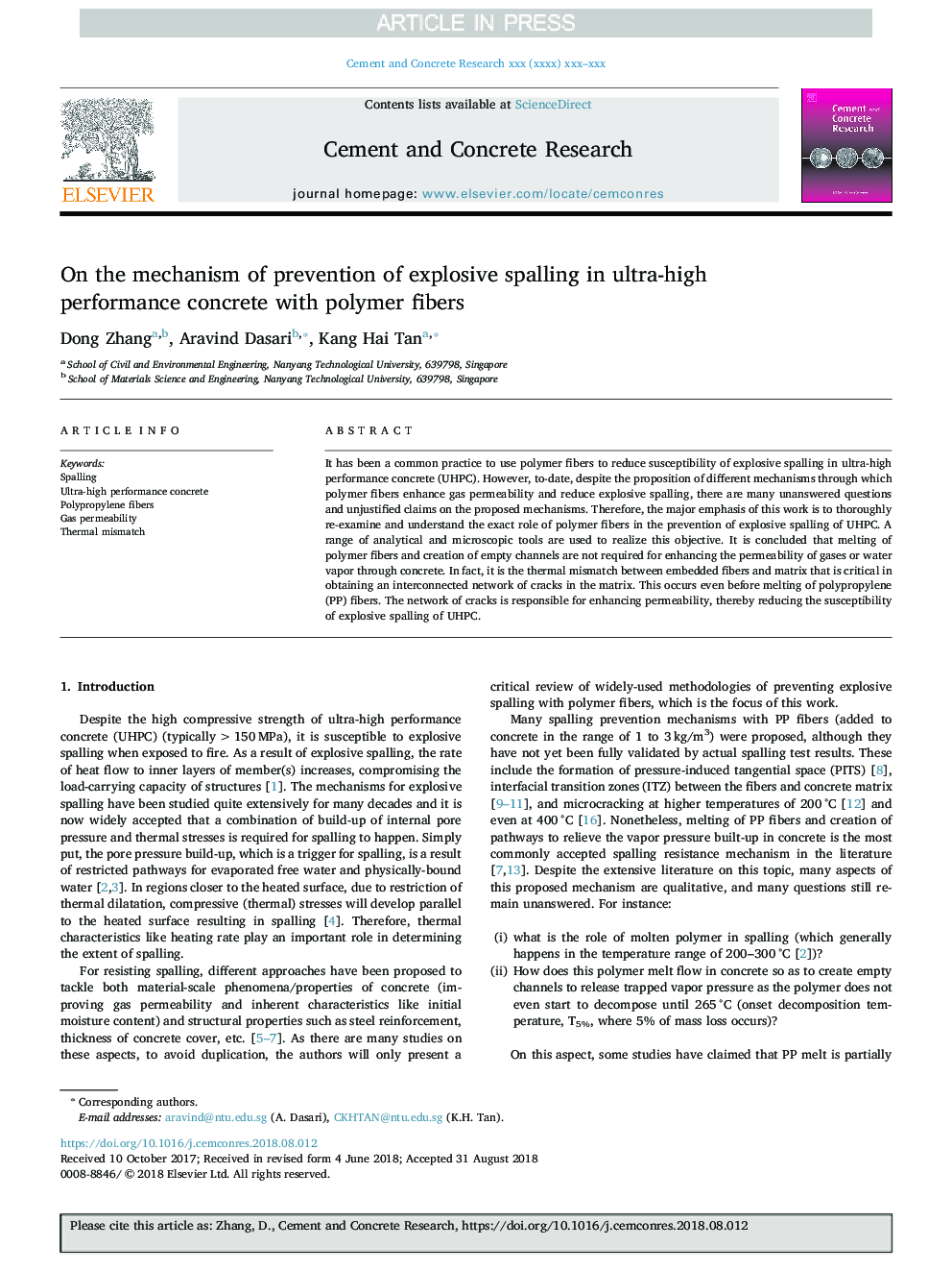 On the mechanism of prevention of explosive spalling in ultra-high performance concrete with polymer fibers