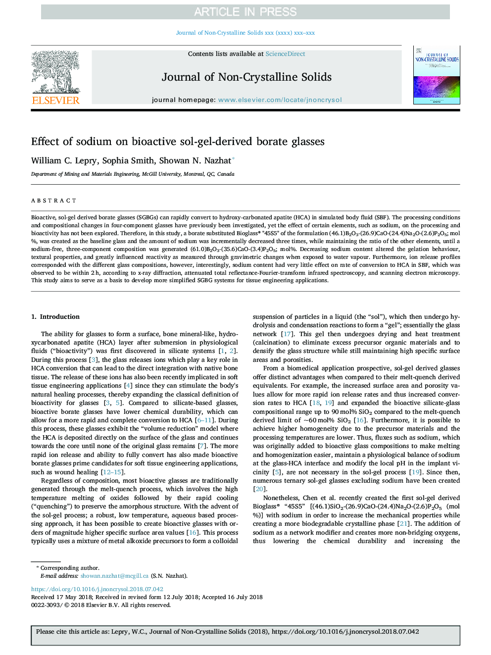 Effect of sodium on bioactive sol-gel-derived borate glasses