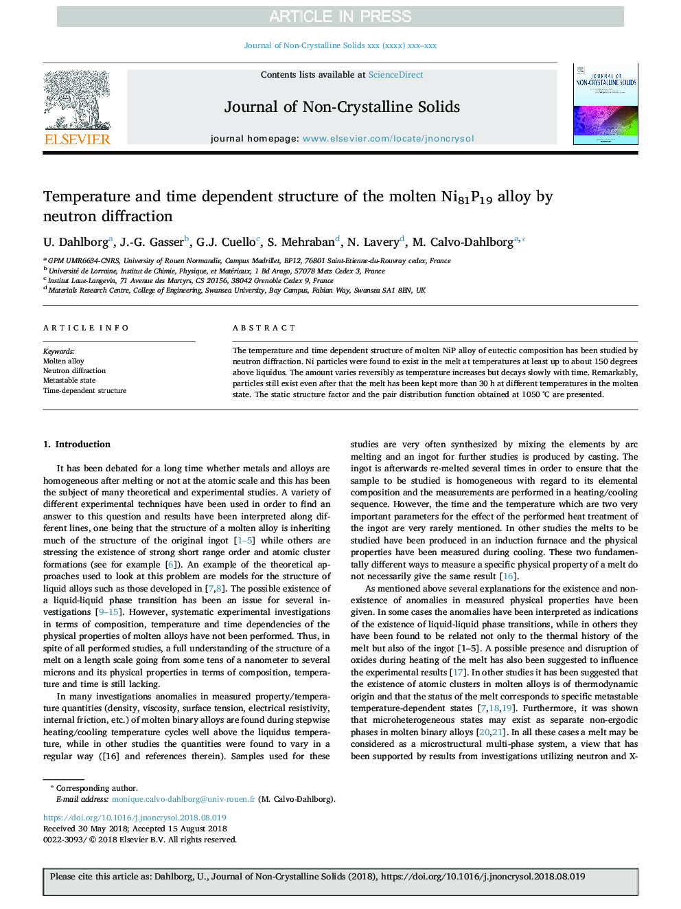 Temperature and time dependent structure of the molten Ni81P19 alloy by neutron diffraction