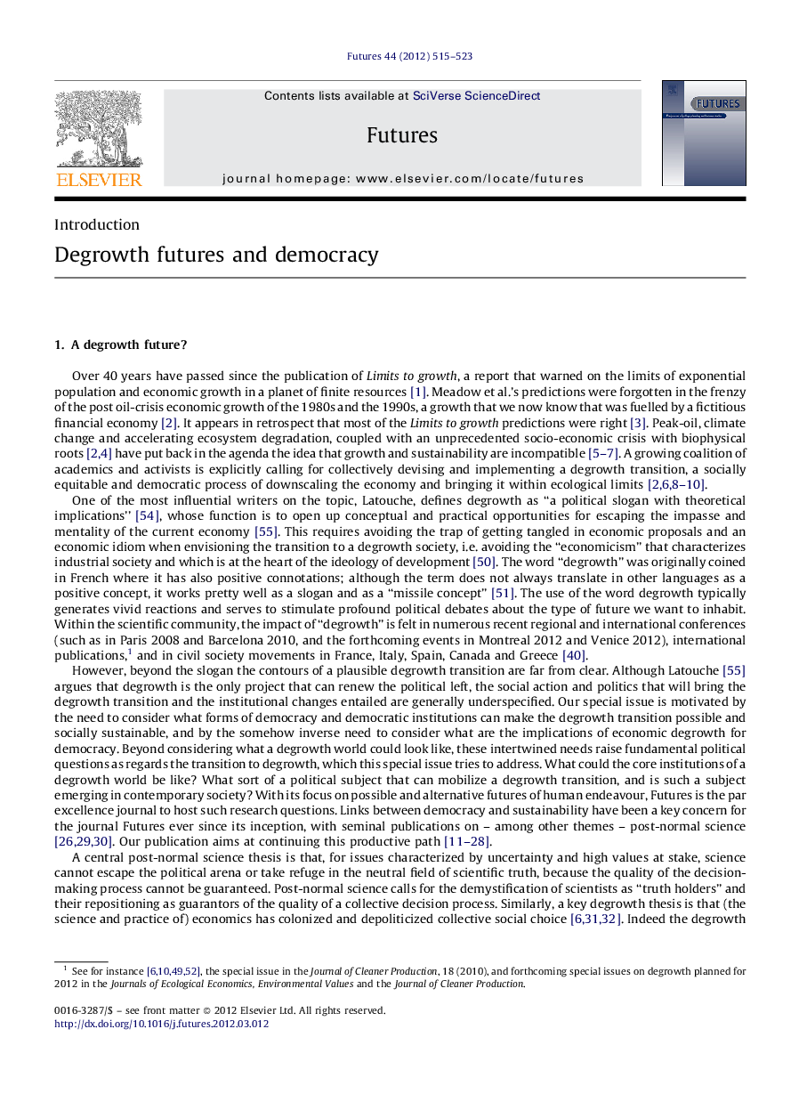 Degrowth futures and democracy