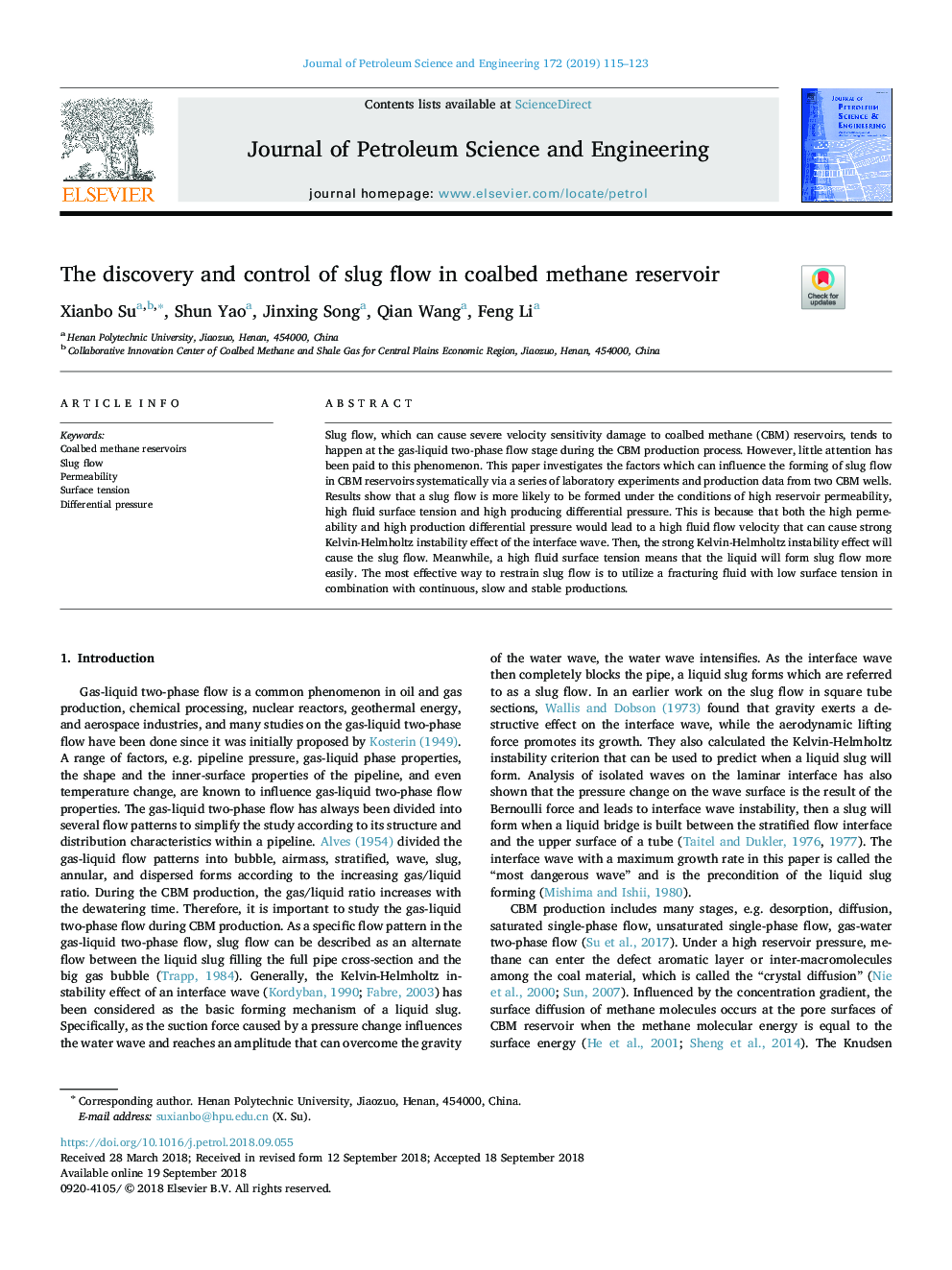 The discovery and control of slug flow in coalbed methane reservoir