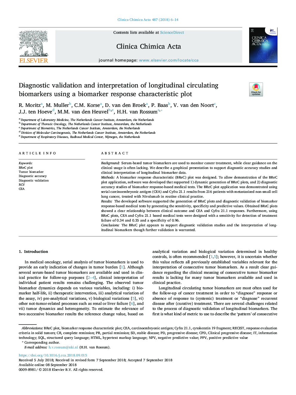 Diagnostic validation and interpretation of longitudinal circulating biomarkers using a biomarker response characteristic plot