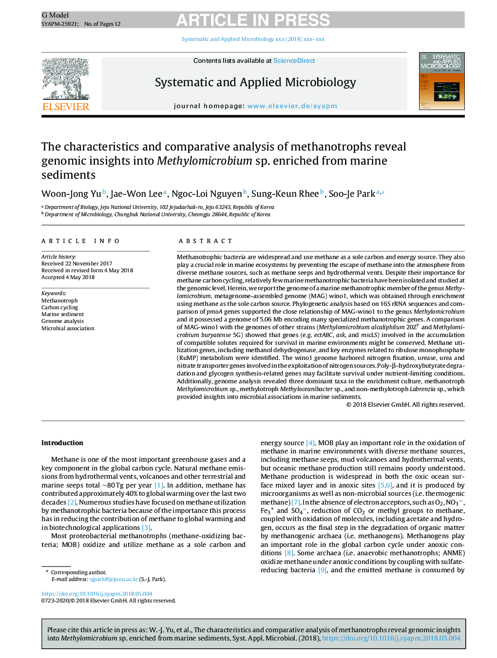 The characteristics and comparative analysis of methanotrophs reveal genomic insights into Methylomicrobium sp. enriched from marine sediments