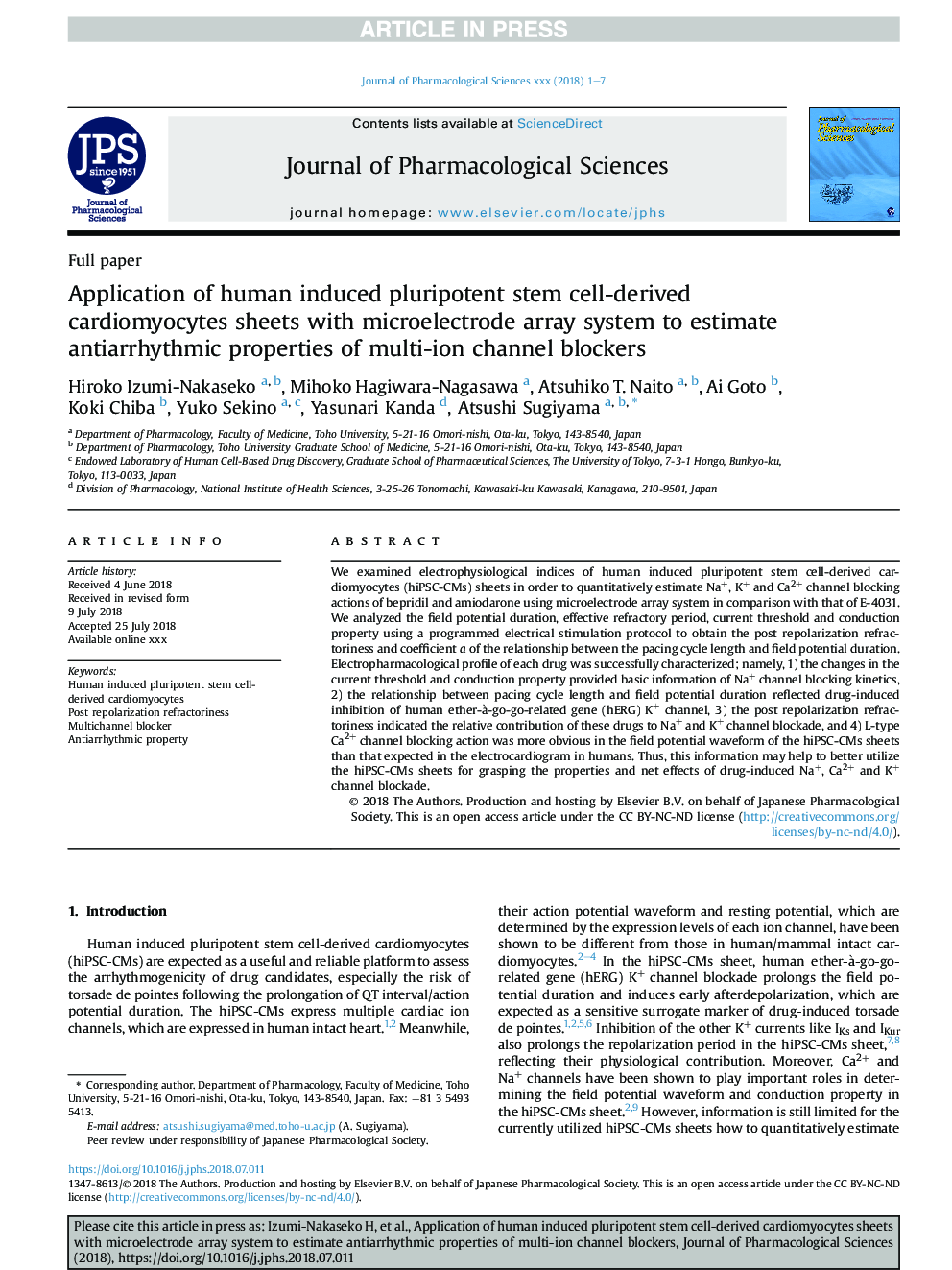 Application of human induced pluripotent stem cell-derived cardiomyocytes sheets with microelectrode array system to estimate antiarrhythmic properties of multi-ion channel blockers