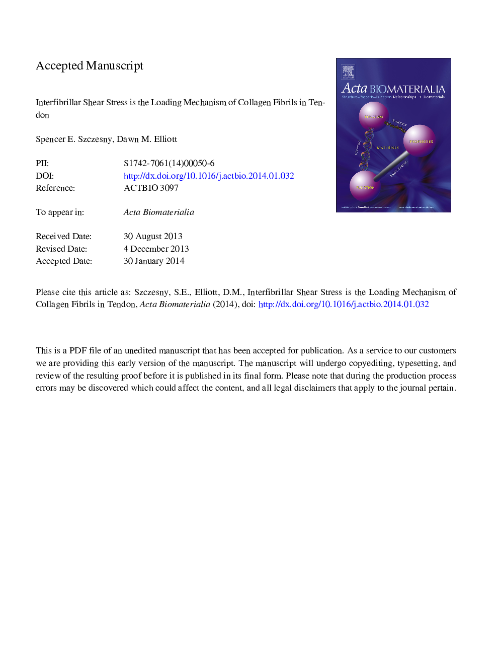 Interfibrillar shear stress is the loading mechanism of collagen fibrils in tendon