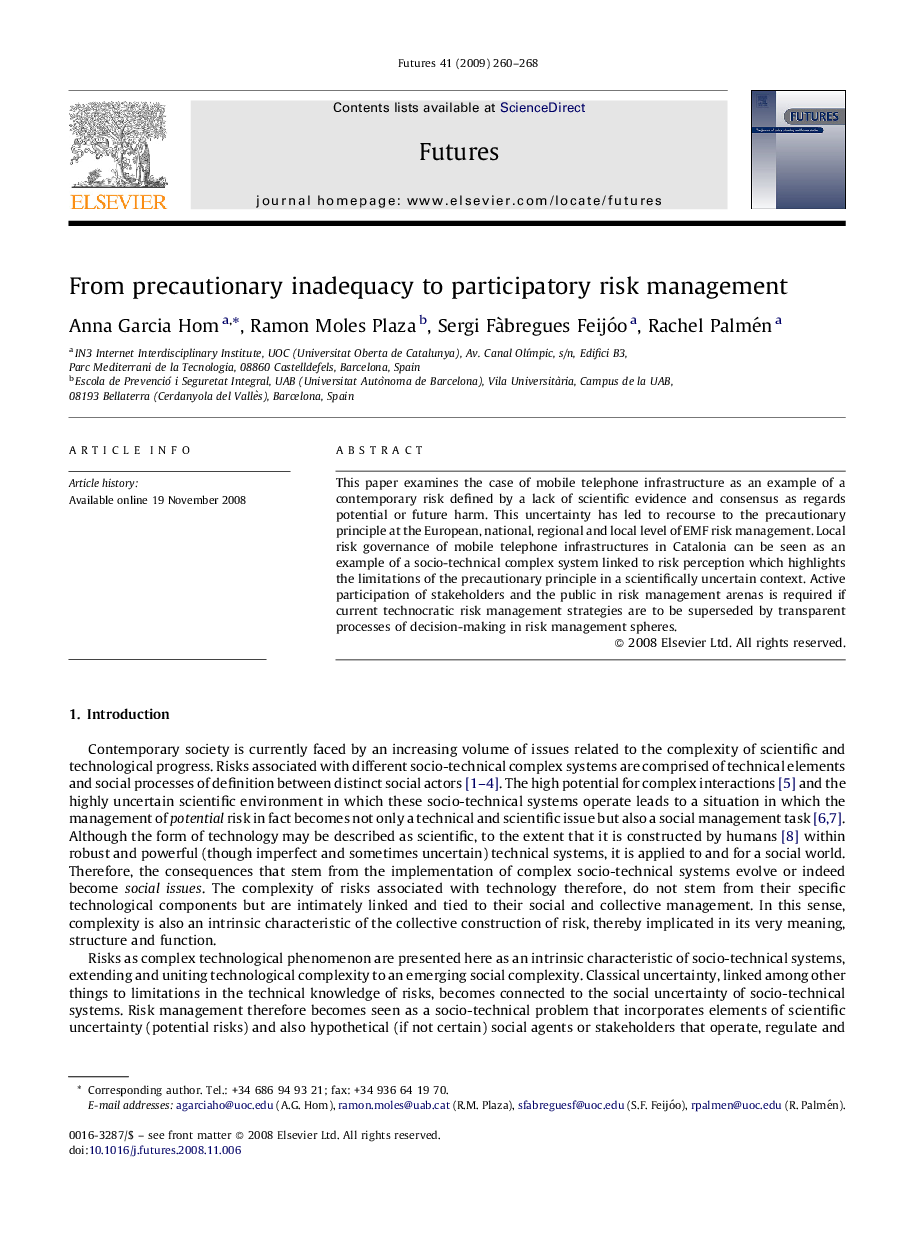 From precautionary inadequacy to participatory risk management