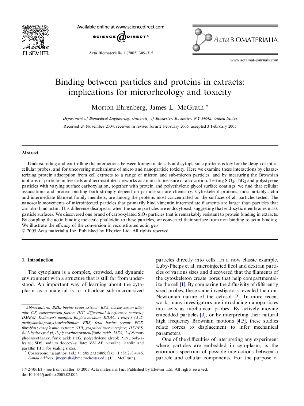 Binding between particles and proteins in extracts: implications for microrheology and toxicity